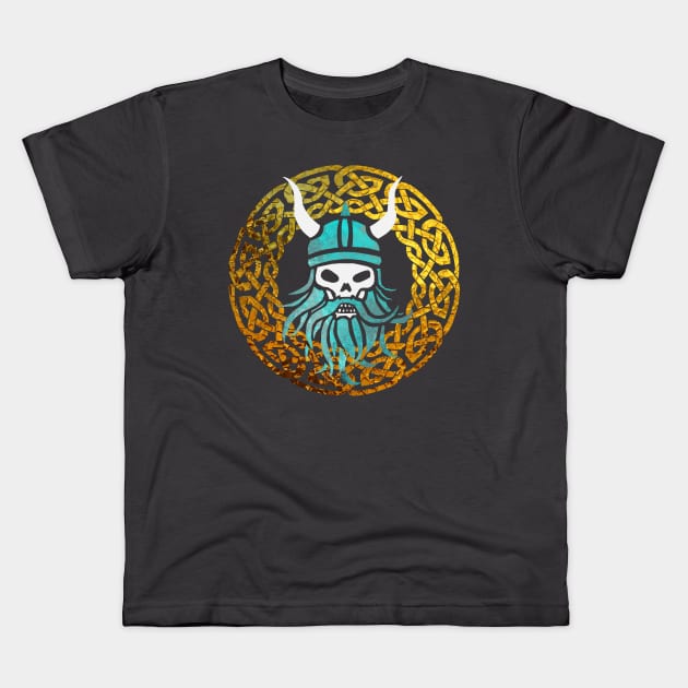 Viking Skull Kids T-Shirt by Wild Geometric